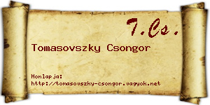 Tomasovszky Csongor névjegykártya